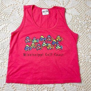Retro Mississippi Gulf Coast Cropped Tourist Tank Top Women's Medium